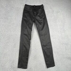 Kendall + Kylie Pants Womens 1/25 Black Coated Skinny Kontour73B Stretch Jeans